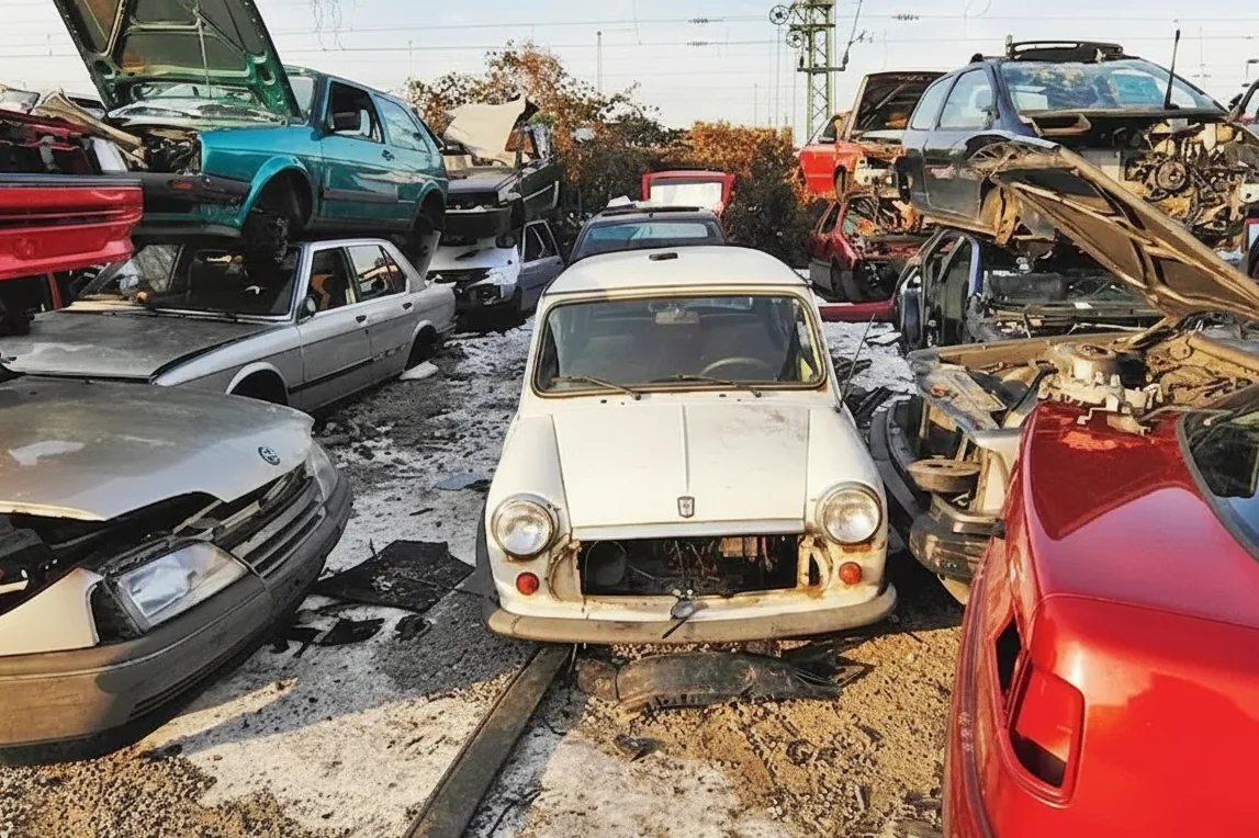 Assorted vehicle scrap and old cars