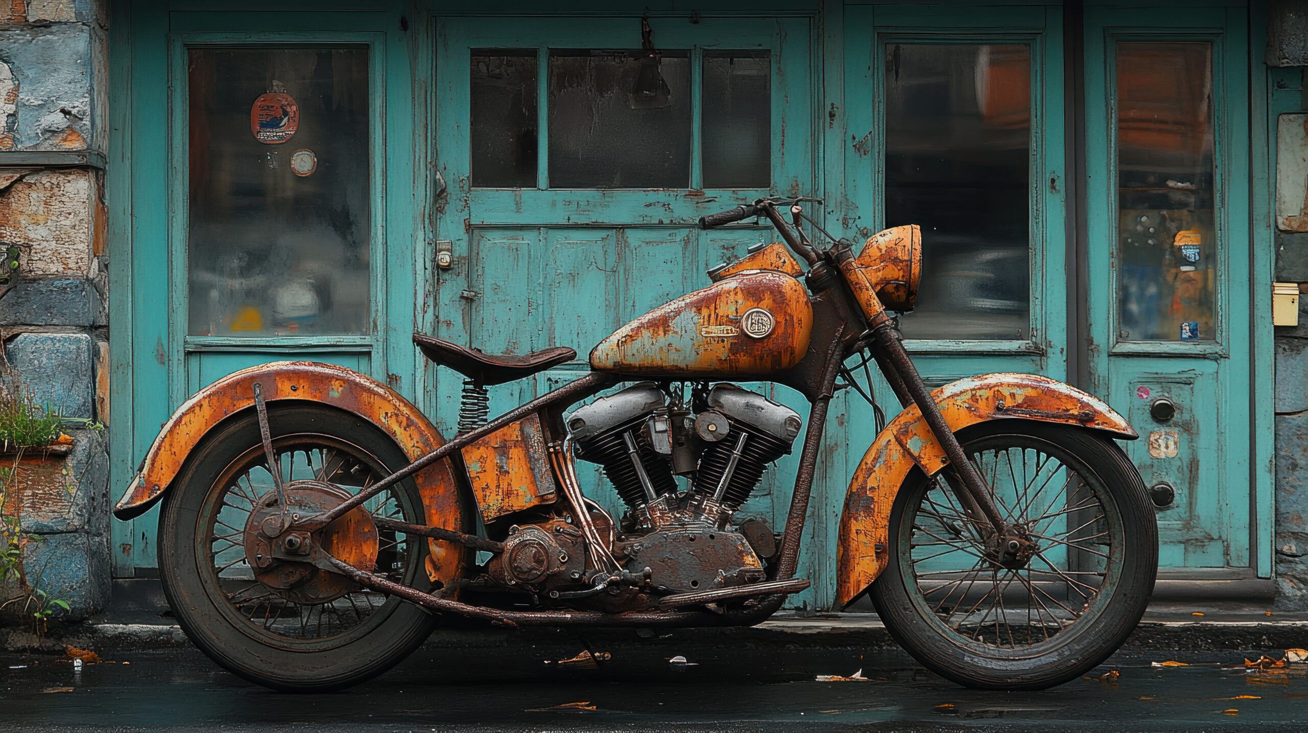 Very old and rusty motorcycle in Istanbul. --ar 16:9 --style raw --stylize 750 --v 6.1 Job ID: 14665e71-4b9b-44e4-9432-1bb0804243b2